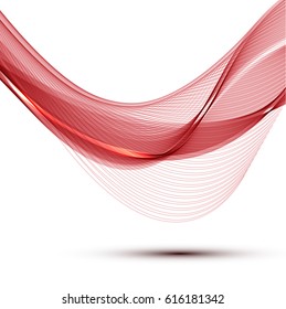 Abstract wave background advertising vector shiny colorful line red