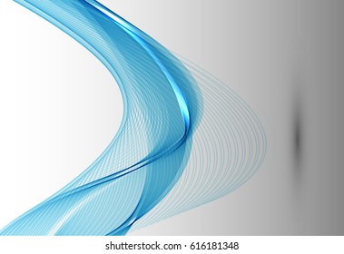 Abstract wave background advertising vector shiny colorful line blue
