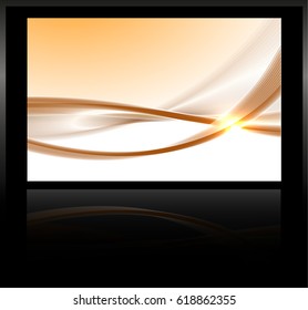 Abstract wave background advertising vector shiny colorful line blue a black background