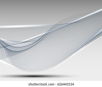 Abstract wave background advertising vector shiny colorful line blue
