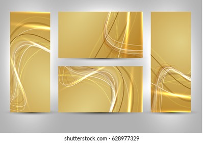 Abstract wave background advertising vector shiny colorful line set yellow black

