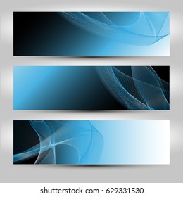 Abstract wave background advertising vector shiny colorful line set blue
