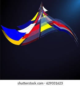 Abstract wave background advertising vector shiny colorful line colored