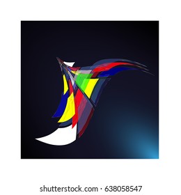 Abstract wave background advertising vector shiny colorful line blue