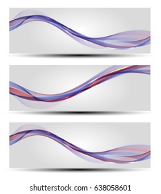 Abstract wave background advertising vector shiny colorful line blue red