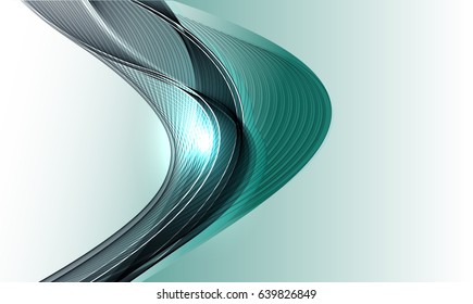 Abstract wave background advertising vector shiny colorful line green