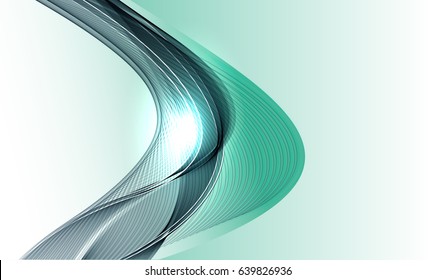 Abstract wave background advertising vector shiny colorful line green