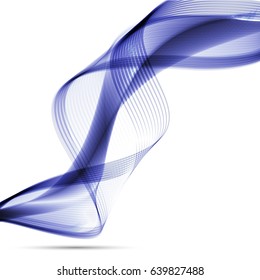 Abstract wave background advertising vector shiny colorful line blue