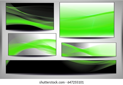 Abstract wave background advertising vector shiny colorful line set green