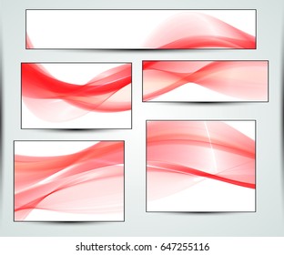 Abstract wave background advertising vector shiny colorful line set red
