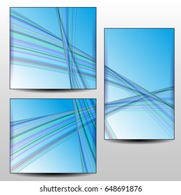 Abstract wave background advertising vector shiny colorful line set blue