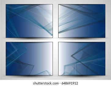 Abstract wave background advertising vector shiny colorful line set blue