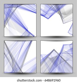 Abstract wave background advertising vector shiny colorful line set blue