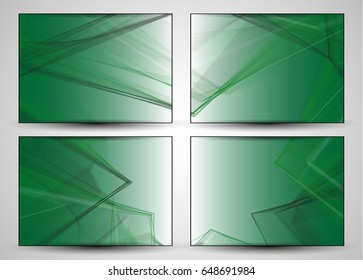 Abstract wave background advertising vector shiny colorful line set green