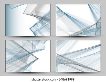 Abstract wave background advertising vector shiny colorful line set blue