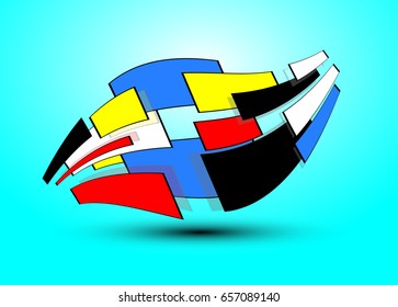 Abstract wave background advertising vector shiny colorful line blue
