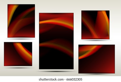 Abstract wave background advertising vector shiny colorful line set red