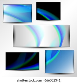 Abstract wave background advertising vector shiny colorful line set blue