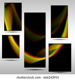 Abstract wave background advertising vector shiny colorful line set yellow
