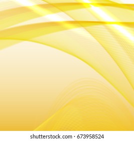 Abstract wave background advertising vector shiny colorful line yellow