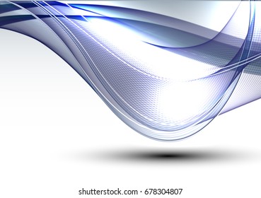 Abstract wave background advertising vector shiny colorful line blue