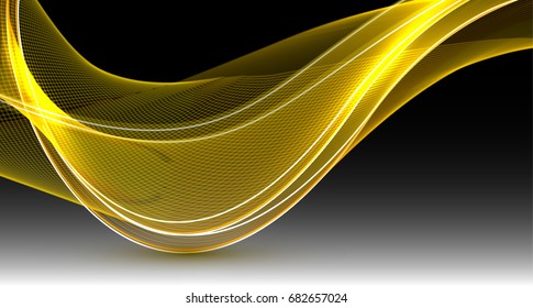 Abstract wave background advertising vector shiny colorful line yellow