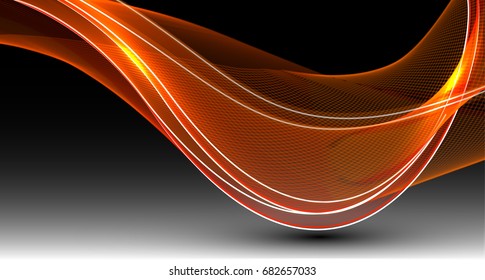 Abstract wave background advertising vector shiny colorful line yellow