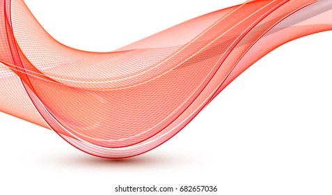Abstract wave background advertising vector shiny colorful line red