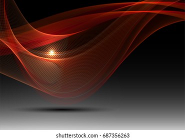Abstract wave background advertising vector shiny colorful line red
