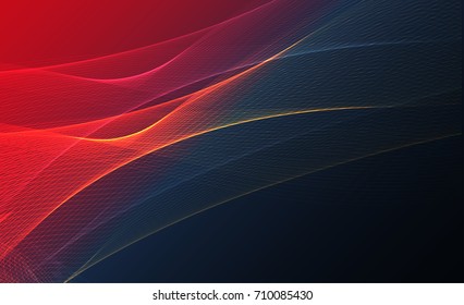 Abstract wave background advertising vector shiny colorful line blue red
