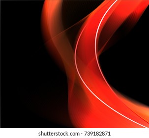 Abstract wave background advertising vector shiny colorful line red