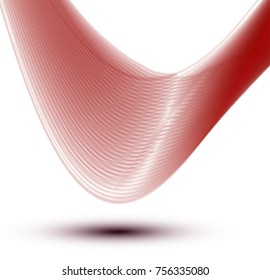 Abstract wave background advertising vector shiny colorful line red