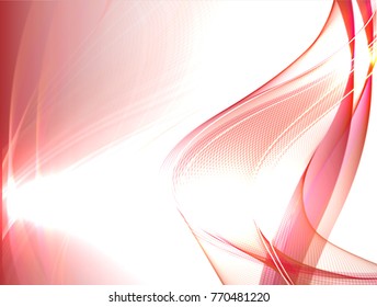 Abstract wave background advertising vector shiny colorful line red
