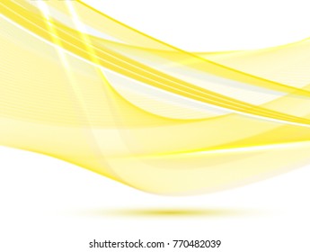 Abstract wave background advertising vector shiny colorful line yellow