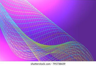 Abstract wave background advertising vector shiny colorful line purple blue