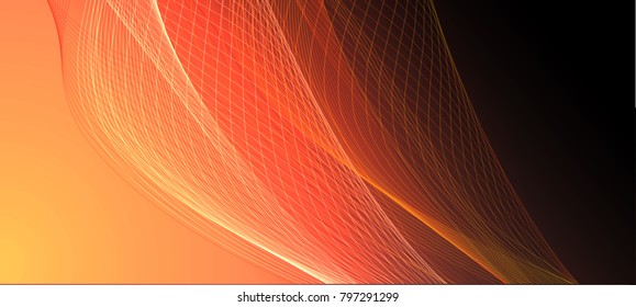 Abstract wave background advertising vector shiny colorful line red yellow black