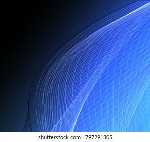 Abstract wave background advertising vector shiny colorful line blue black