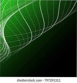 Abstract wave background advertising vector shiny colorful line green black