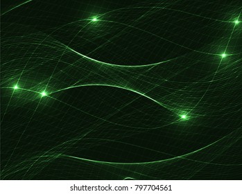 Abstract wave background advertising vector shiny colorful line green black