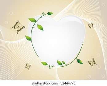 abstract wave background with apple and butterfly