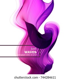 the abstract wave. abstract background for banner or card. flight of tissue. Soft wave is beautiful background for beauty flyer. The illustration of dynamics and wind blowing. Suitable frame for text
