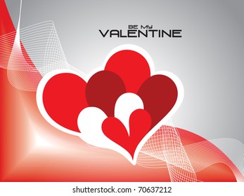 abstract wave background with beautiful hearts