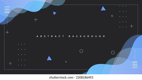 Abstract wave background with black and blue gradient