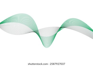 Abstract wave background black and green wavy lines white background. Bright premium background design for wallpapers, banners, backgrounds and websites, etc