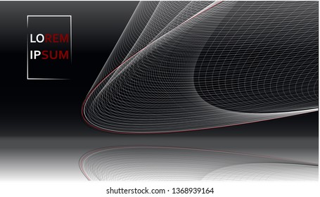 Abstract wave background black red