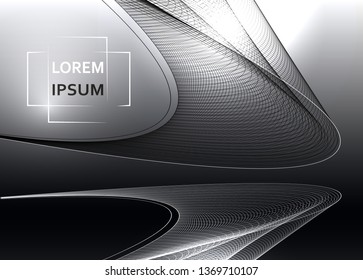 Abstract wave background black white