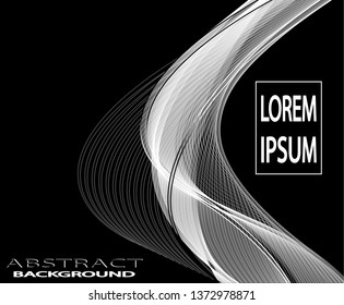 Abstract wave background black white