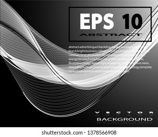 Abstract wave background black white