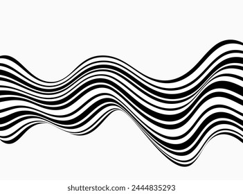 Abstract wave background, black and white wavy stripes and lines,abstract background design.