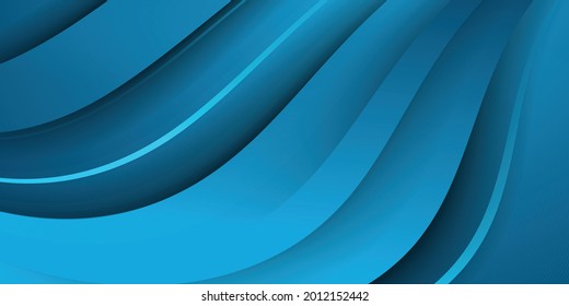 Abstract wave background in blue color. Gradient dynamic blue geometric background. Black and blue gradient color for presentation design